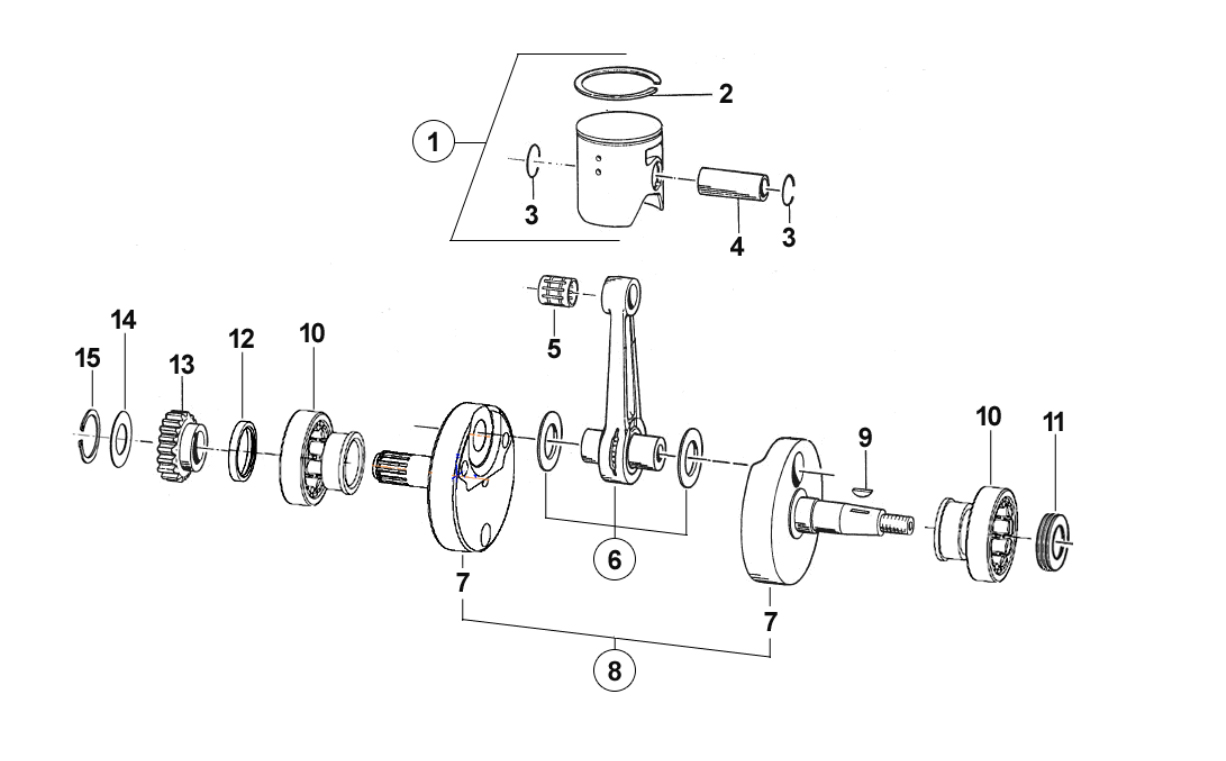 2T 300 MX/EN DE 2015 A 2018 - MOTOR - CIGÜEÑAL-PISTON